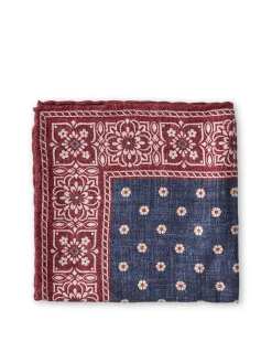 Favourbrook Navy Osterley Silk Pocket Square- Pocket Squares