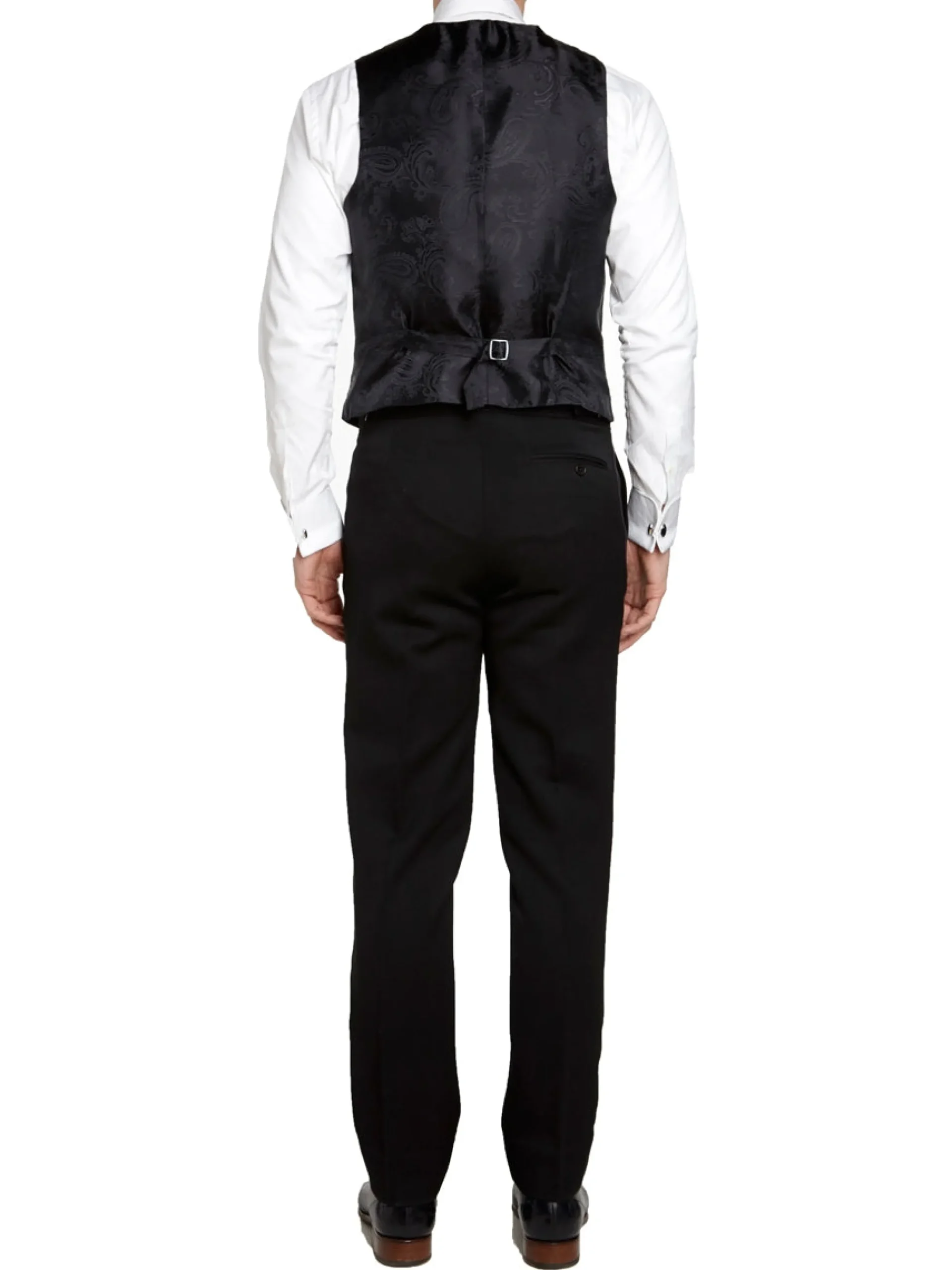 Favourbrook Navy Peacock Silk Single Breasted 6 Button Waistcoat- Waistcoats | Evening Waistcoats