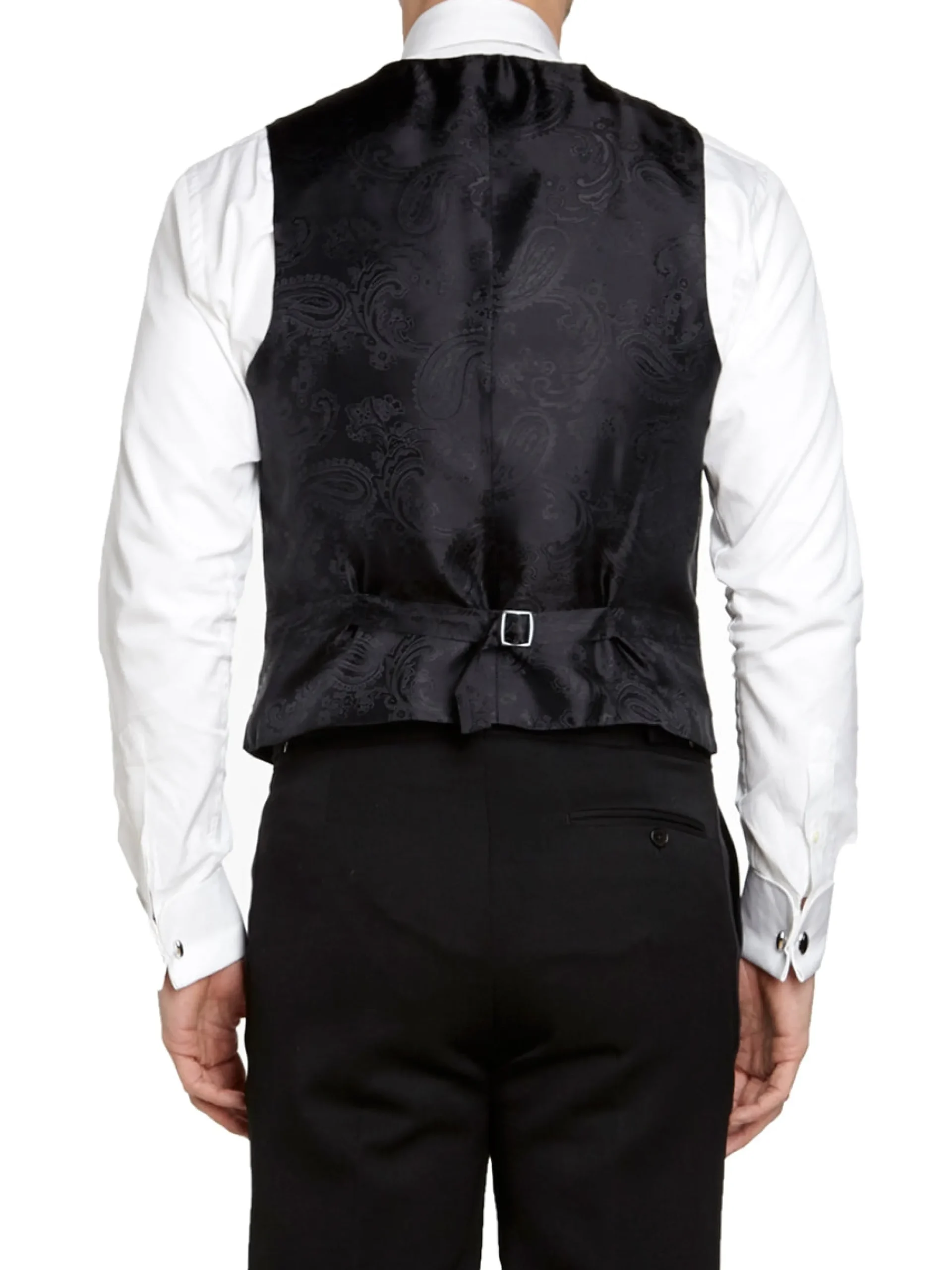 Favourbrook Navy Peacock Silk Single Breasted 6 Button Waistcoat- Waistcoats | Evening Waistcoats