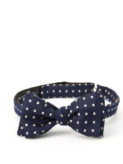 Favourbrook Navy Pickwick Silk Bow Tie- Bow Ties