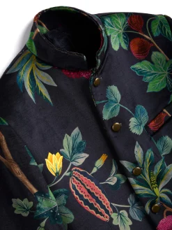 Favourbrook Navy Regency Velvet Nehru Jacket- Nehru Jackets | Velvet Jackets