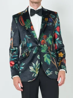 Favourbrook Navy Regency Velvet Newport Jacket- Velvet Jackets | Dinner Jackets