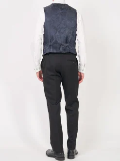 Favourbrook Navy Regency Velvet Single Breasted 6 Button Waistcoat- Waistcoats | Single Breasted Waistcoats