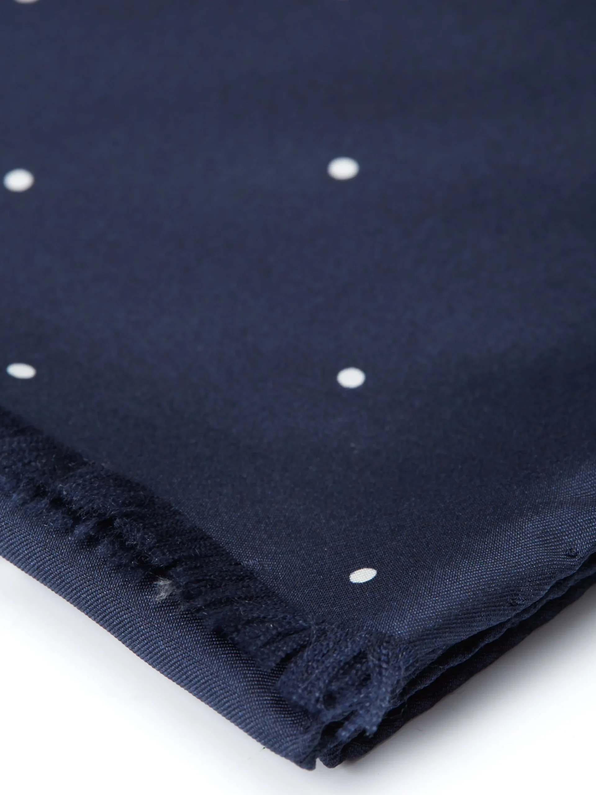 Favourbrook Navy Spot Silk Scarf- Scarves & Cravats