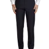 Favourbrook Navy Tonic Mohair Wool Flat Front Trouser- Trousers