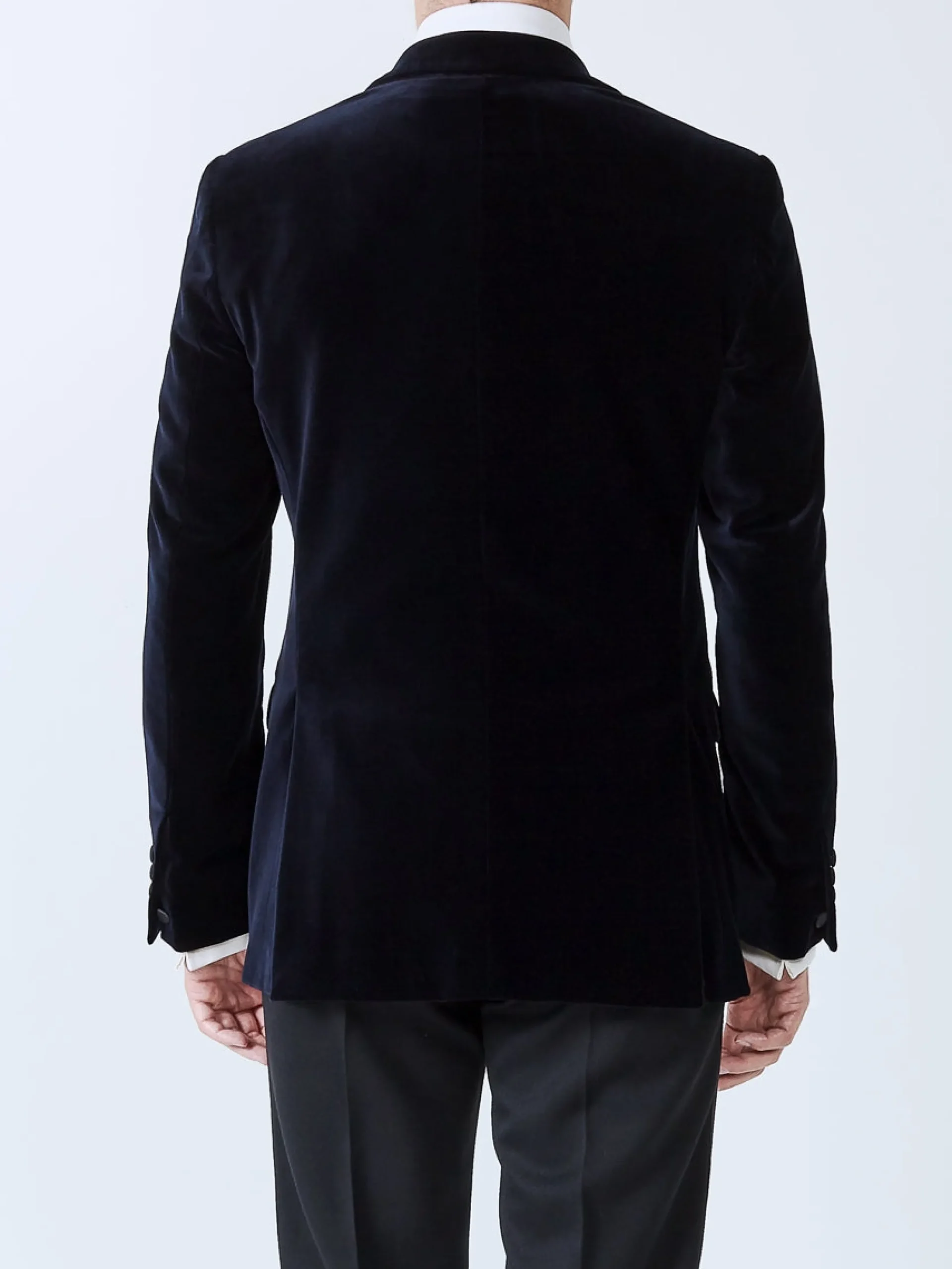 Favourbrook Navy Velvet Cotton Dinner Jacket- Eveningwear | Occasionwear