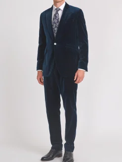 Favourbrook Navy Velvet Cotton Newport Jacket- Velvet Jackets