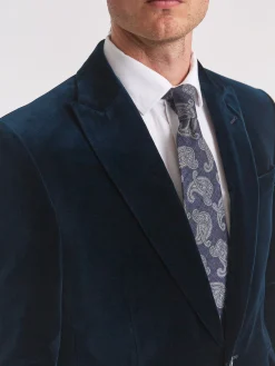Favourbrook Navy Velvet Cotton Newport Jacket- Velvet Jackets