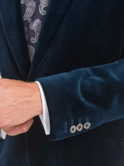 Favourbrook Navy Velvet Cotton Newport Jacket- Velvet Jackets
