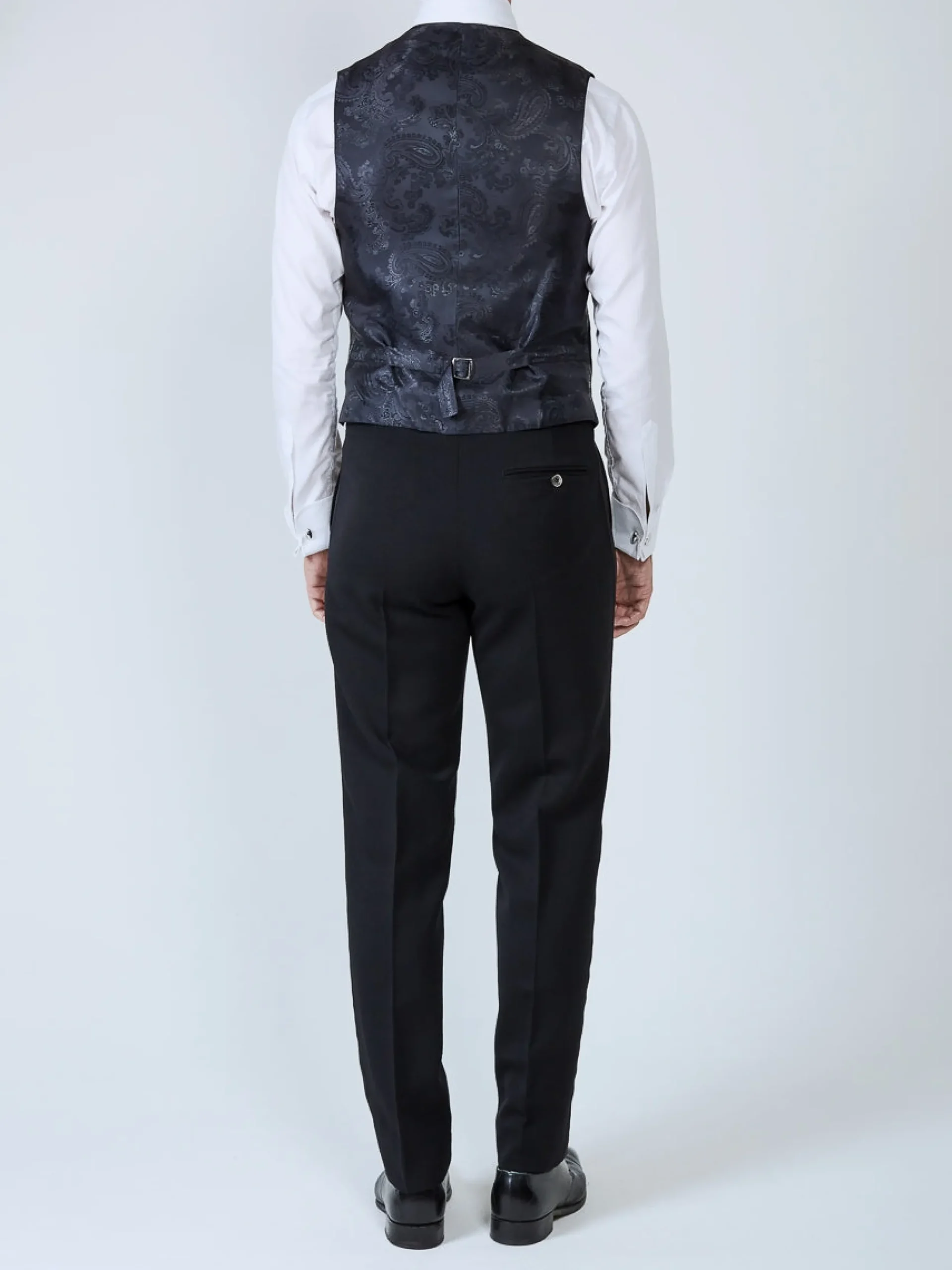 Favourbrook Navy Velvet Cotton Single Breasted 4 Button Piped Waistcoat- Eveningwear | Groomswear
