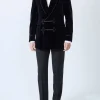 Favourbrook Navy Velvet Double Breasted Smoking Jacket- Eveningwear | Velvet Jackets