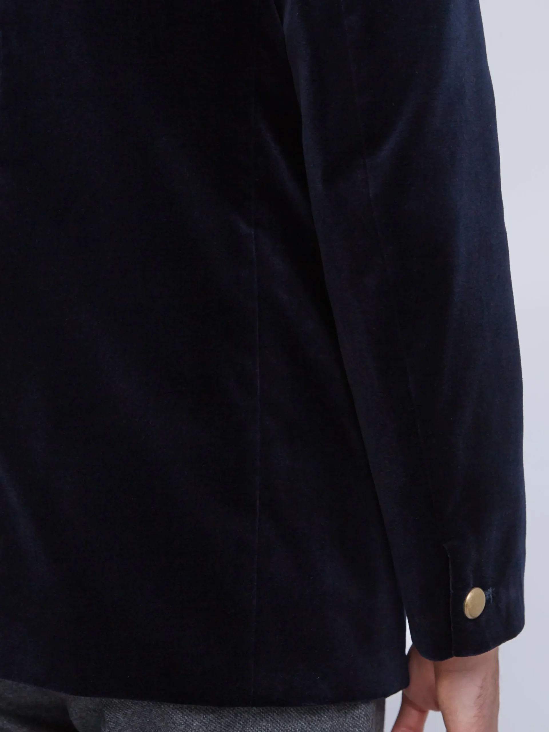 Favourbrook Navy Velvet Nehru Jacket Button Cuff- Velvet Jackets | Nehru Jackets
