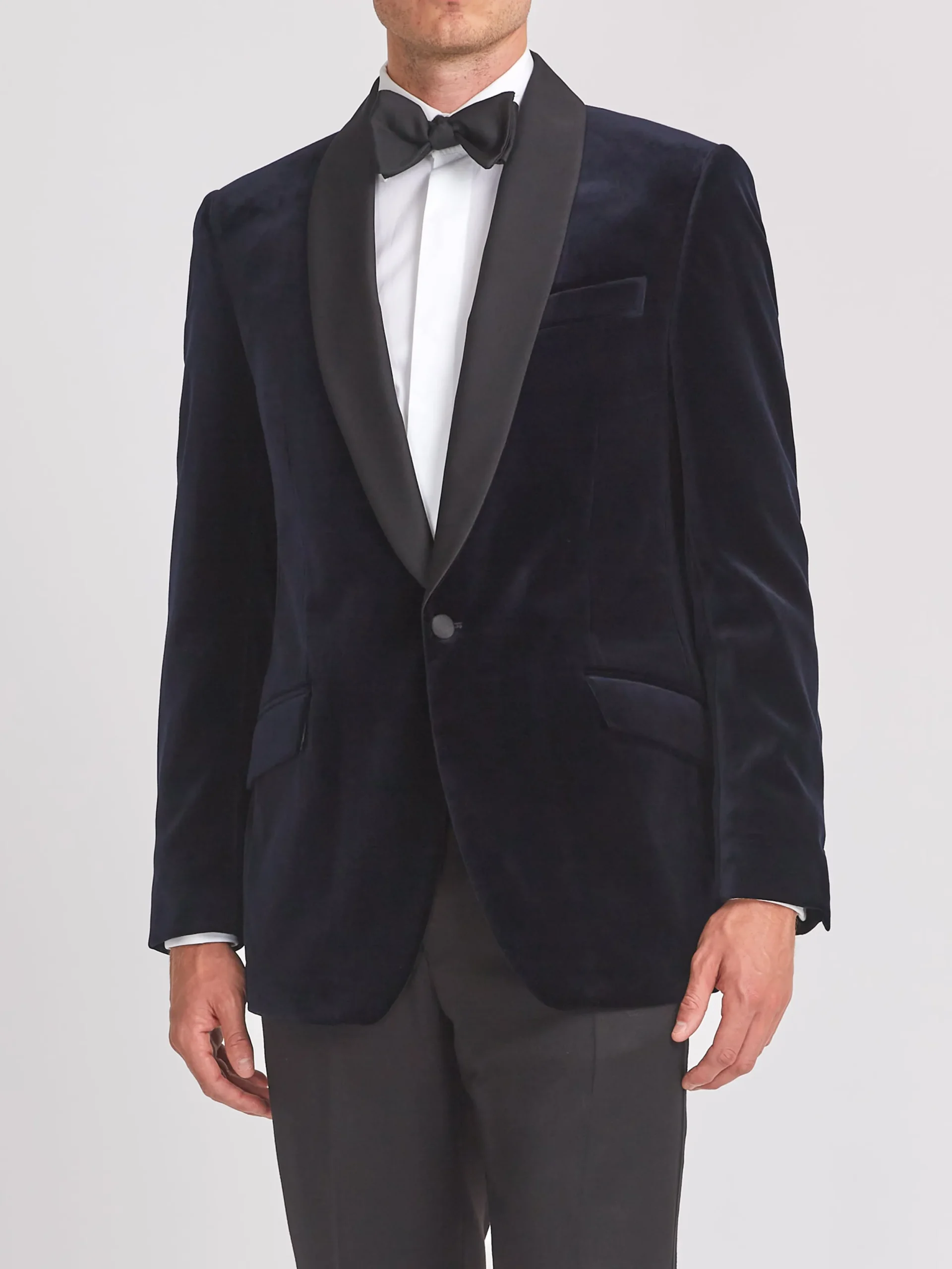 Favourbrook Navy Velvet Shawl Lapel Dinner Jacket- Occasionwear | Velvet Jackets