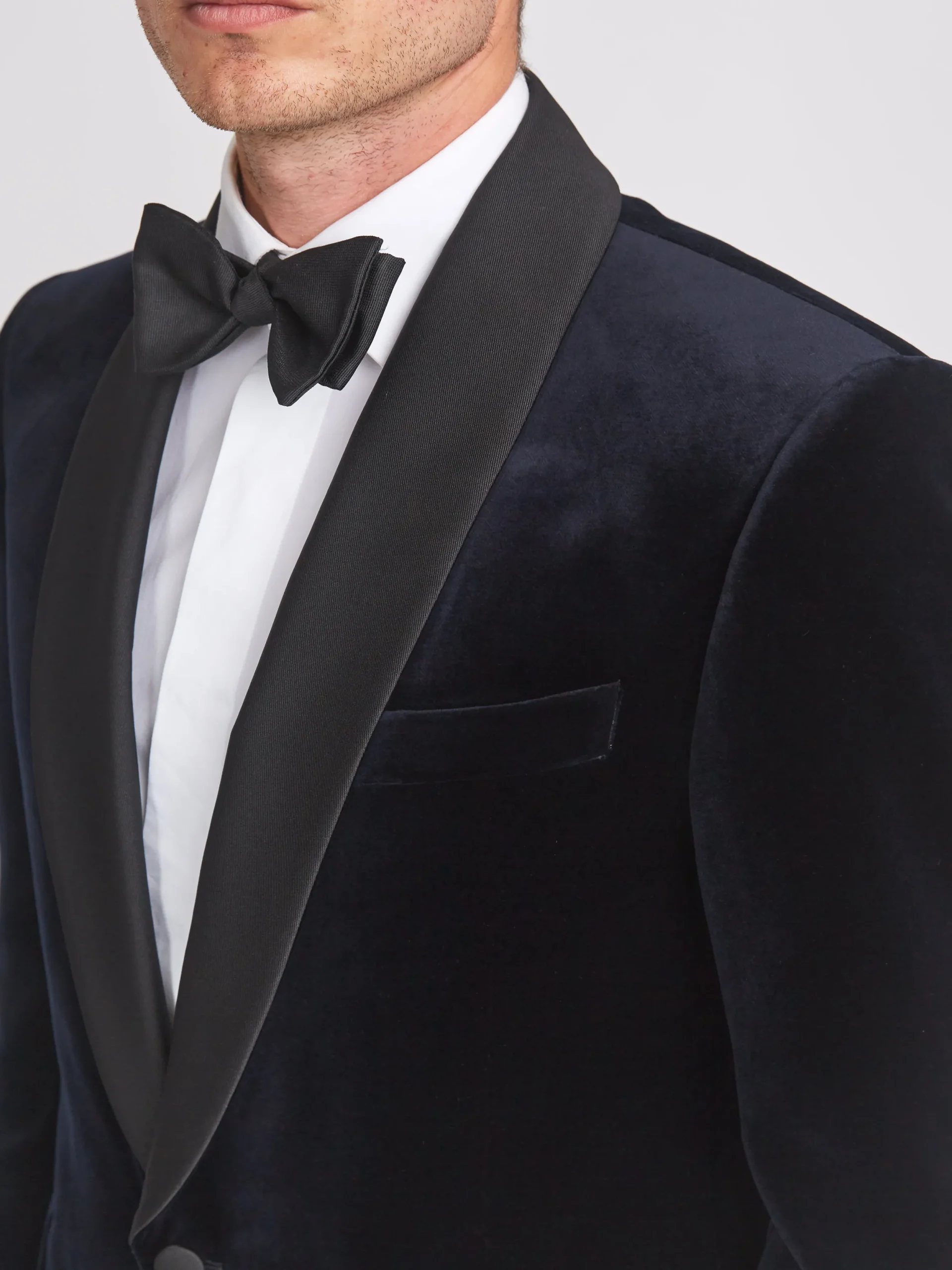 Favourbrook Navy Velvet Shawl Lapel Dinner Jacket- Occasionwear | Velvet Jackets