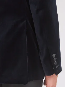 Favourbrook Navy Velvet Shawl Lapel Dinner Jacket- Occasionwear | Velvet Jackets