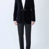 Favourbrook Navy Velvet Single Breasted Grosvenor Smoking Jacket- Eveningwear | Velvet Jackets