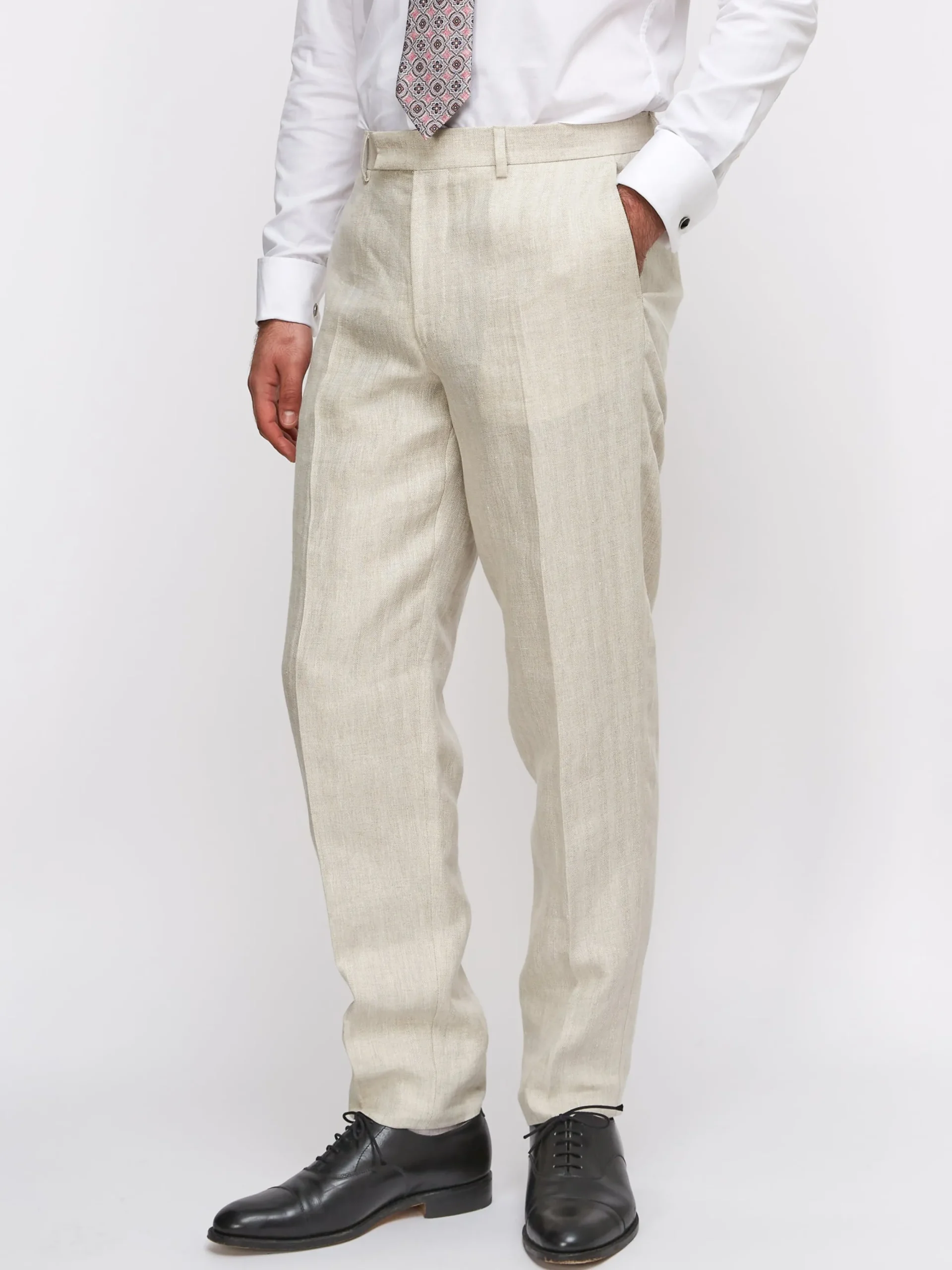 Favourbrook Oatmeal Dawlish Windsor Trouser- Trousers | Suits