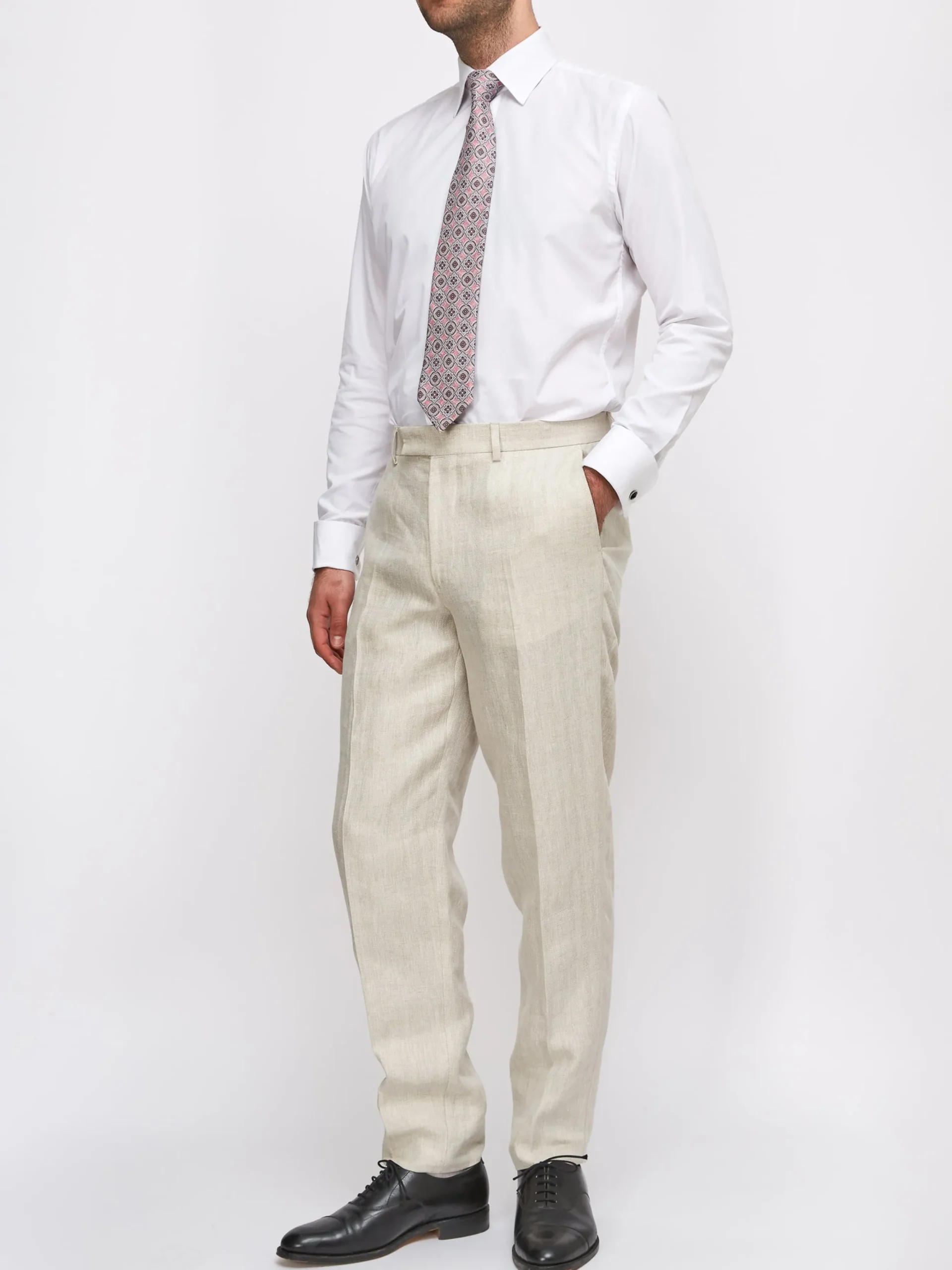 Favourbrook Oatmeal Dawlish Windsor Trouser- Trousers | Suits