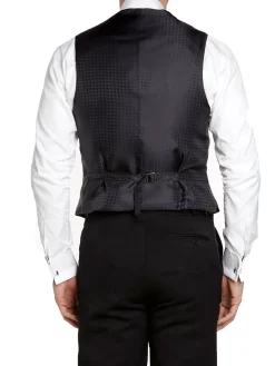 Favourbrook Olive Botanics Silk Single Breasted 4 Button Waistcoat- Waistcoats | Evening Waistcoats