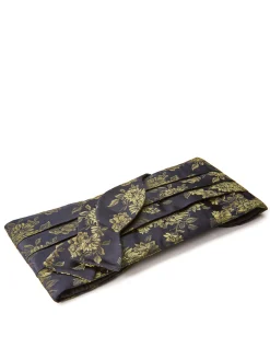 Favourbrook Olive Bourgainville Silk Pleated Cummerbund & Bow Tie Set- Bow Ties & Cummerbund Sets
