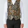 Favourbrook Olive Chatsworth Single Breasted 6 Button Waistcoat- Waistcoats | Evening Waistcoats