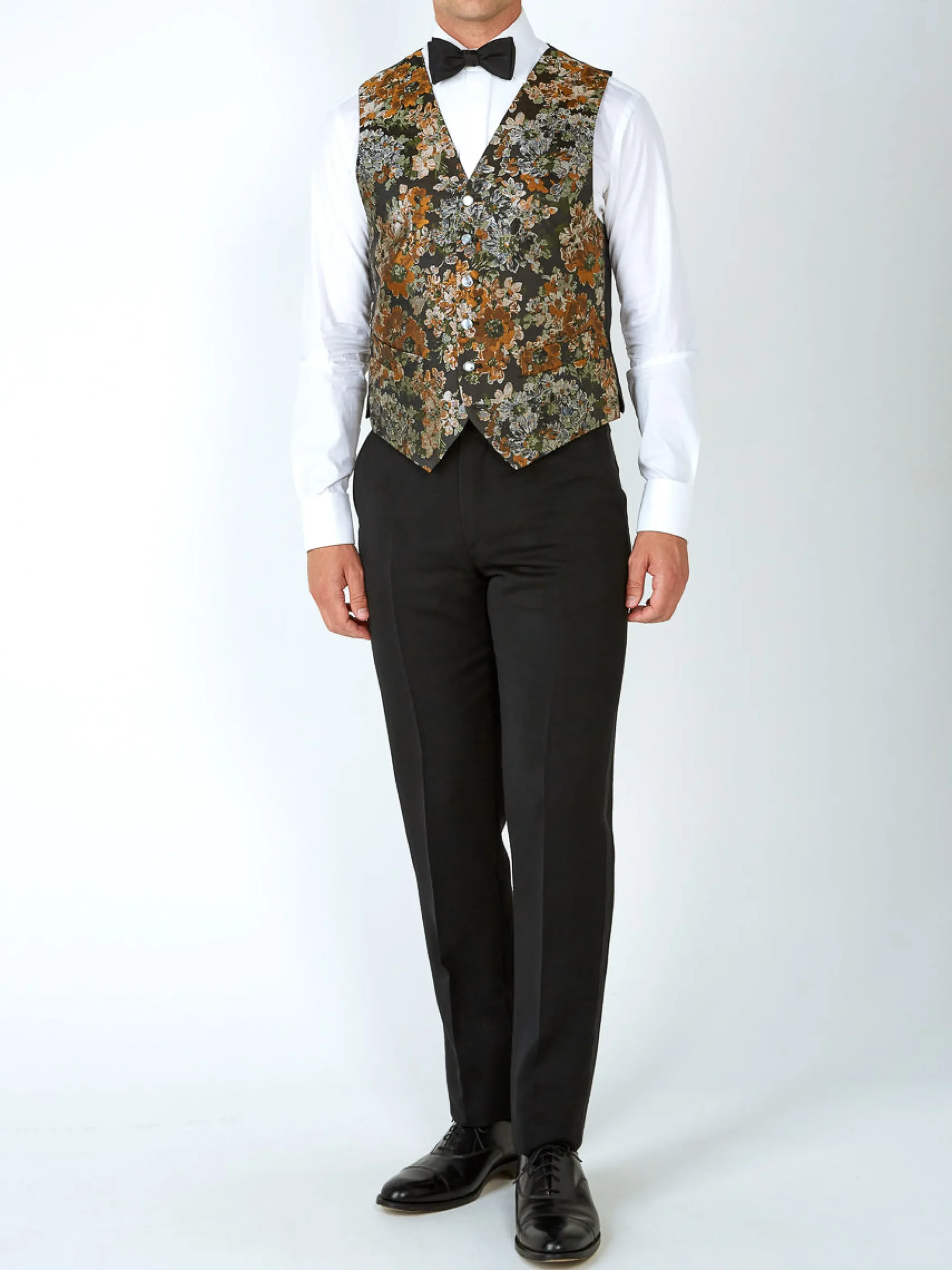 Favourbrook Olive Chatsworth Single Breasted 6 Button Waistcoat- Waistcoats | Evening Waistcoats