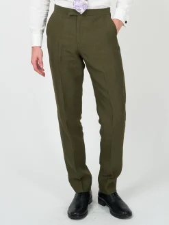 Favourbrook Olive Hembridge Linen Dress Trouser- Wedding Attire | Trousers