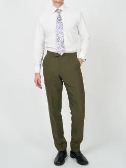 Favourbrook Olive Hembridge Linen Dress Trouser- Wedding Attire | Trousers