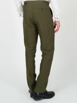 Favourbrook Olive Hembridge Linen Dress Trouser- Wedding Attire | Trousers