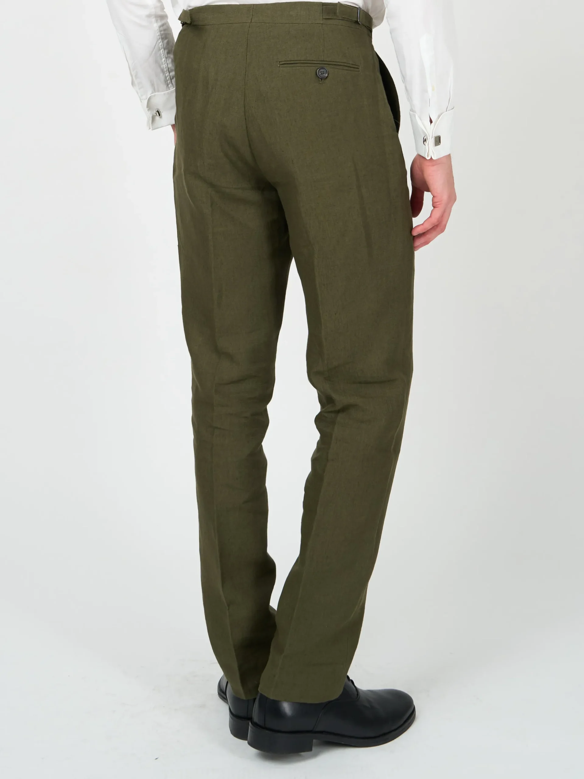Favourbrook Olive Hembridge Linen Dress Trouser- Wedding Attire | Trousers