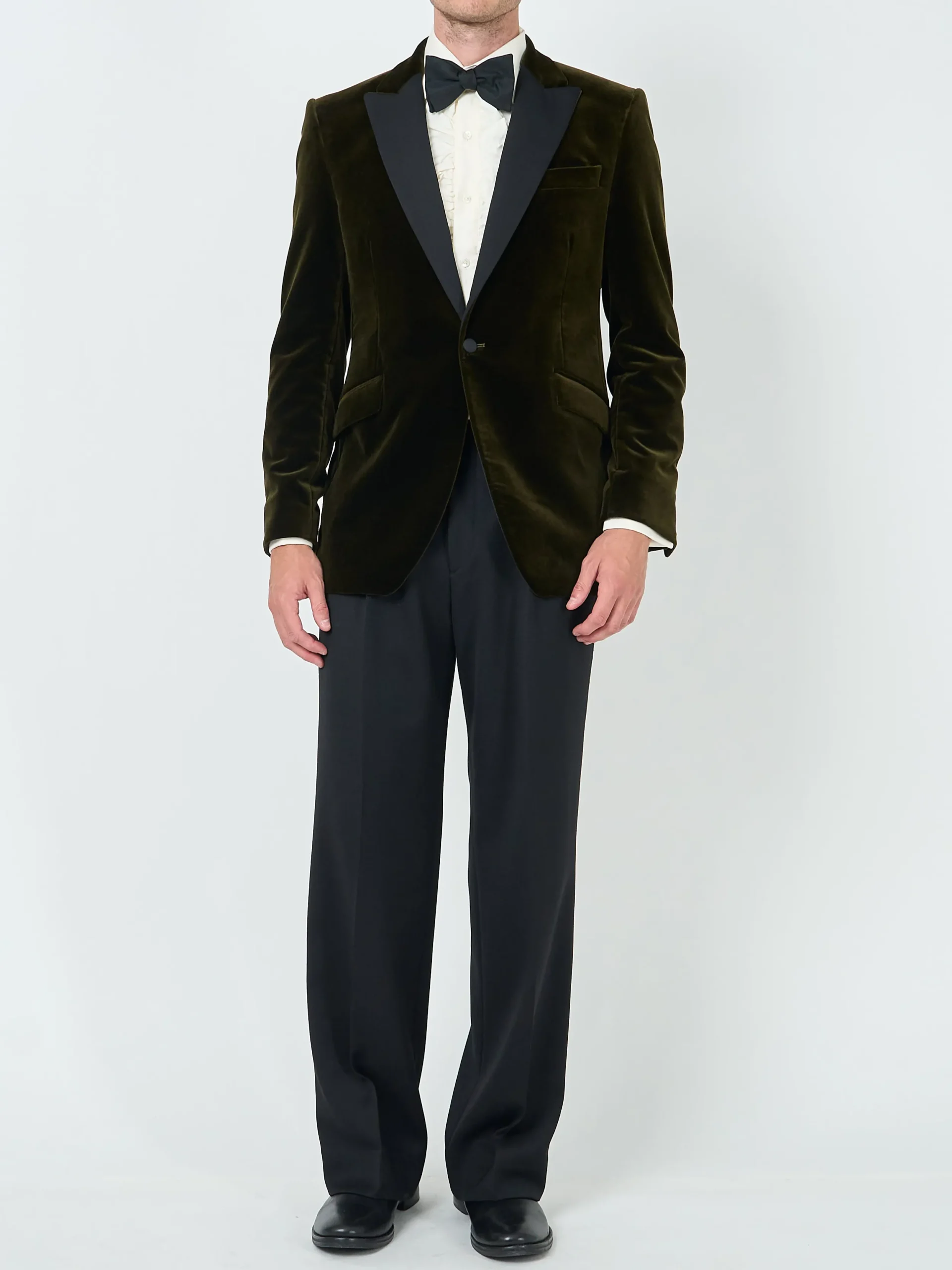 Favourbrook Olive Velvet Cotton Dinner Jacket- Occasionwear | Velvet Jackets