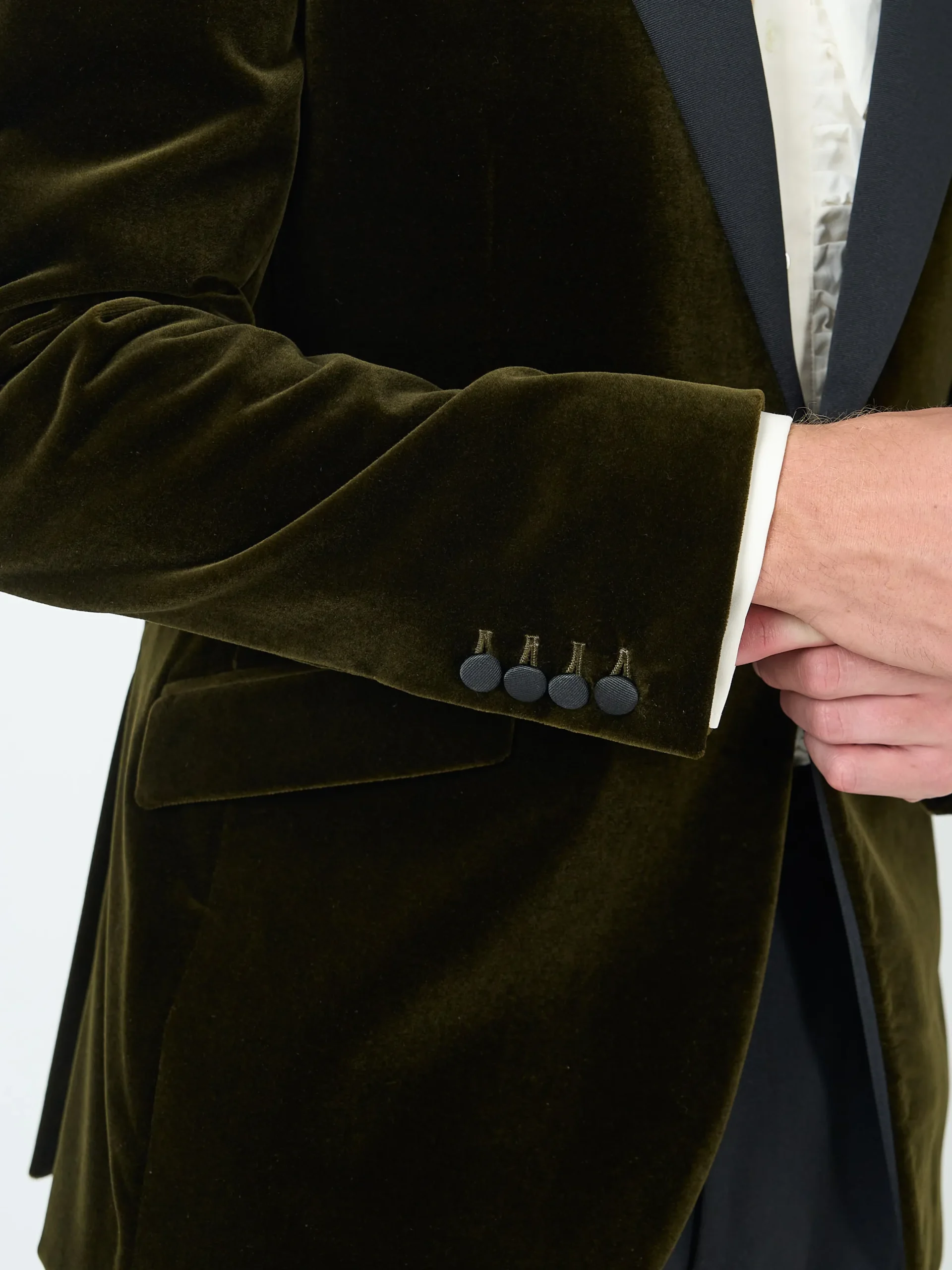 Favourbrook Olive Velvet Cotton Dinner Jacket- Occasionwear | Velvet Jackets