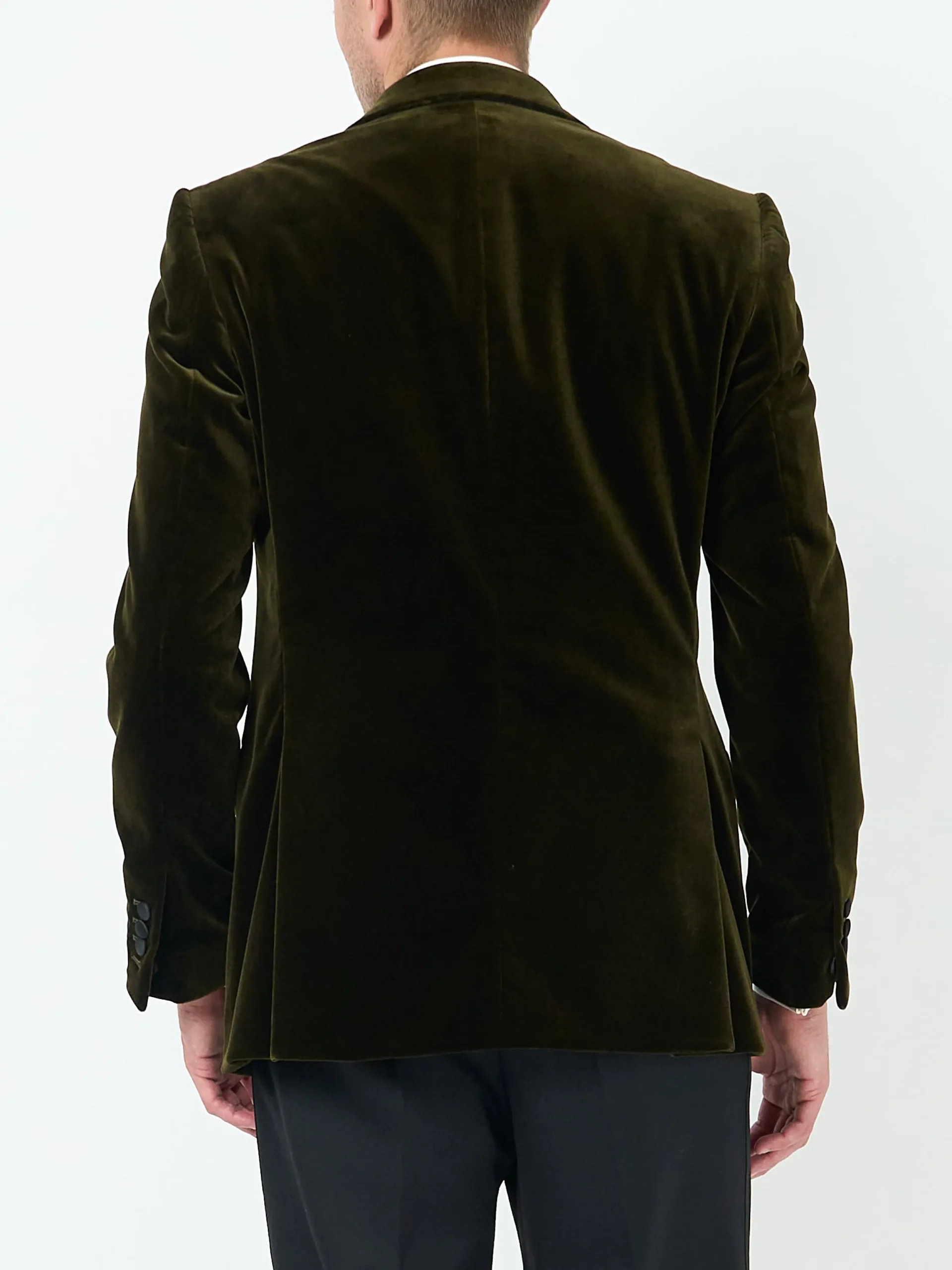 Favourbrook Olive Velvet Cotton Dinner Jacket- Occasionwear | Velvet Jackets