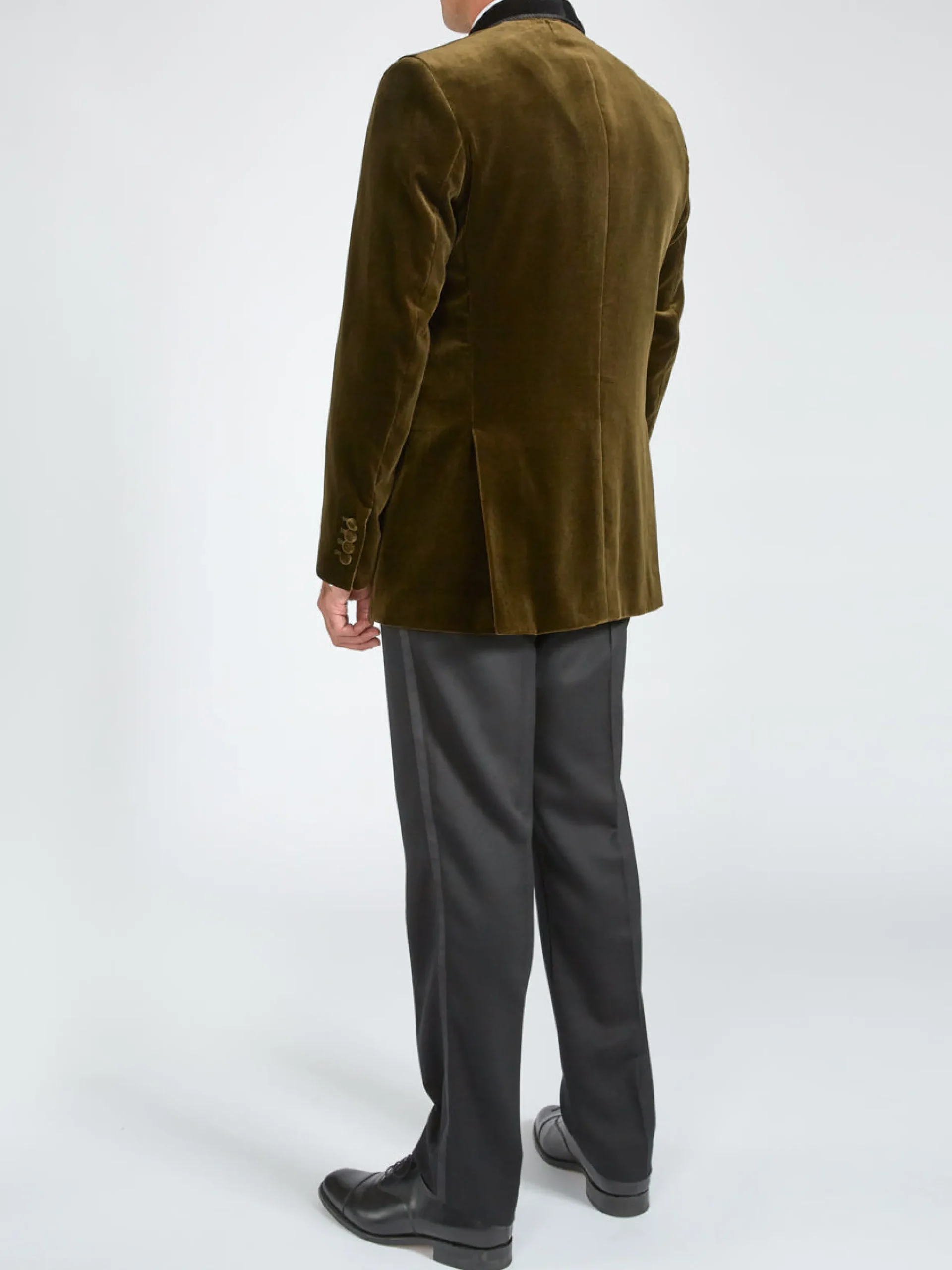 Favourbrook Olive Velvet Single Breasted Grosvenor Smoking Jacket- Velvet Jackets | Smoking Jackets