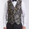 Favourbrook Olive Winnington Silk Single Breasted 6 Button Waistcoat- Waistcoats | Evening Waistcoats