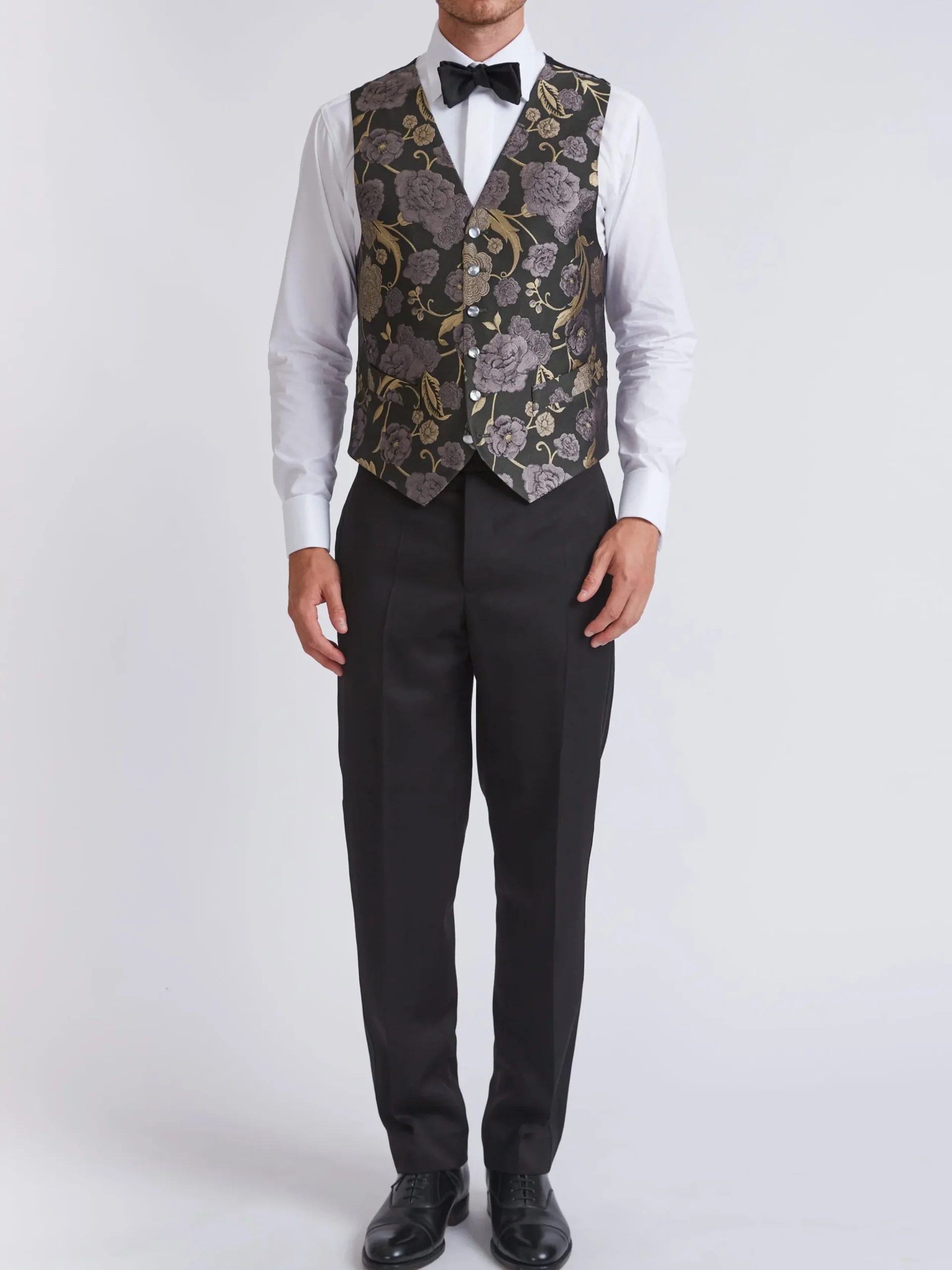 Favourbrook Olive Winnington Silk Single Breasted 6 Button Waistcoat- Waistcoats | Evening Waistcoats