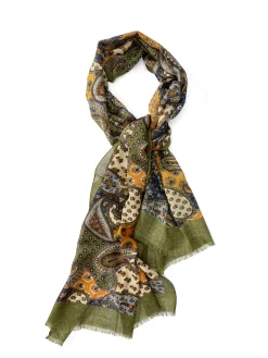 Favourbrook Olive Woodstock Wool Scarf- Scarves & Cravats