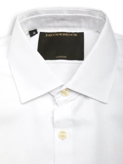 Favourbrook Oxford White Cotton Burlington Shirt- Shirts