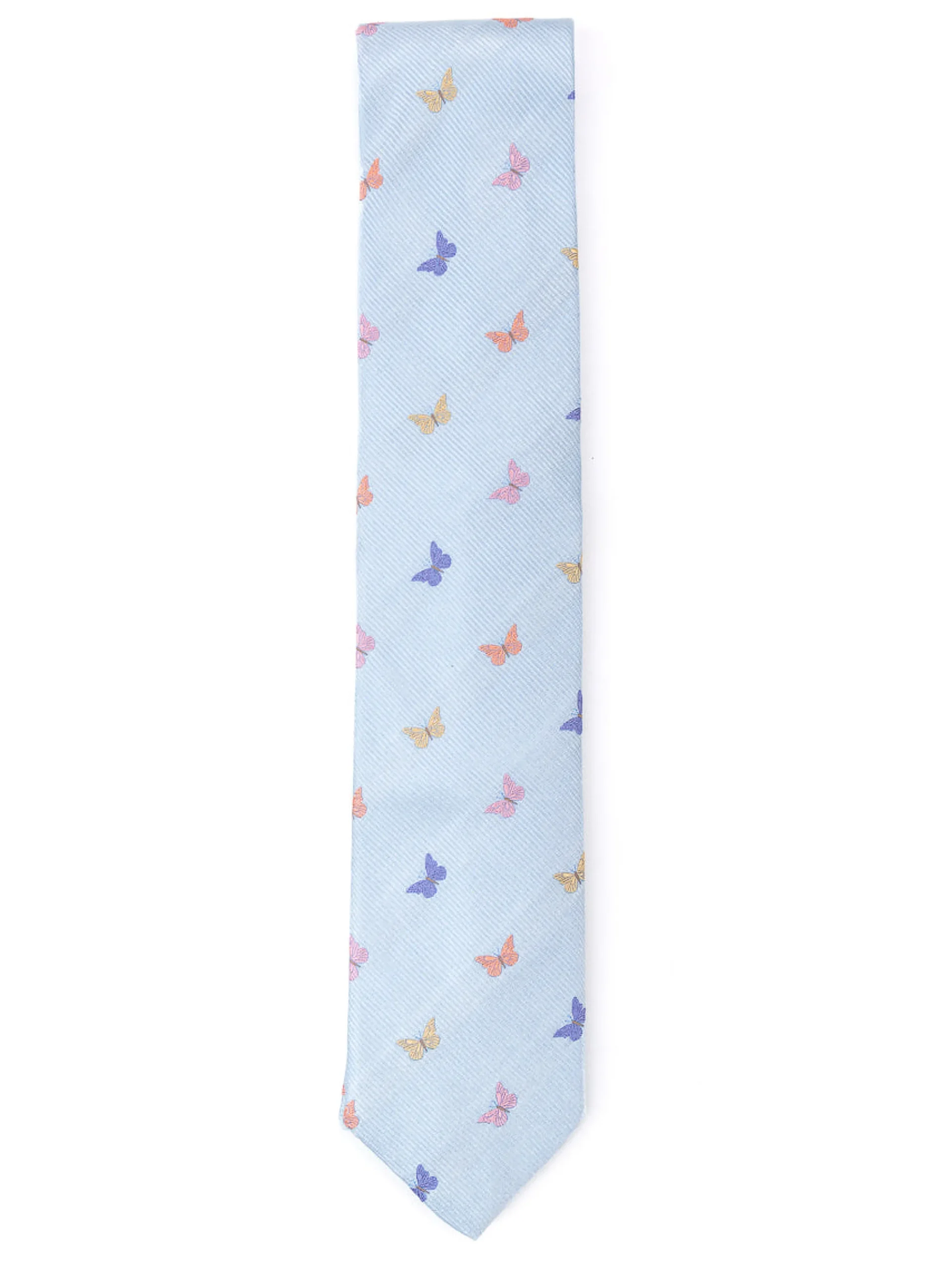 Favourbrook Pale Blue Butterfly Silk Tie- Ties