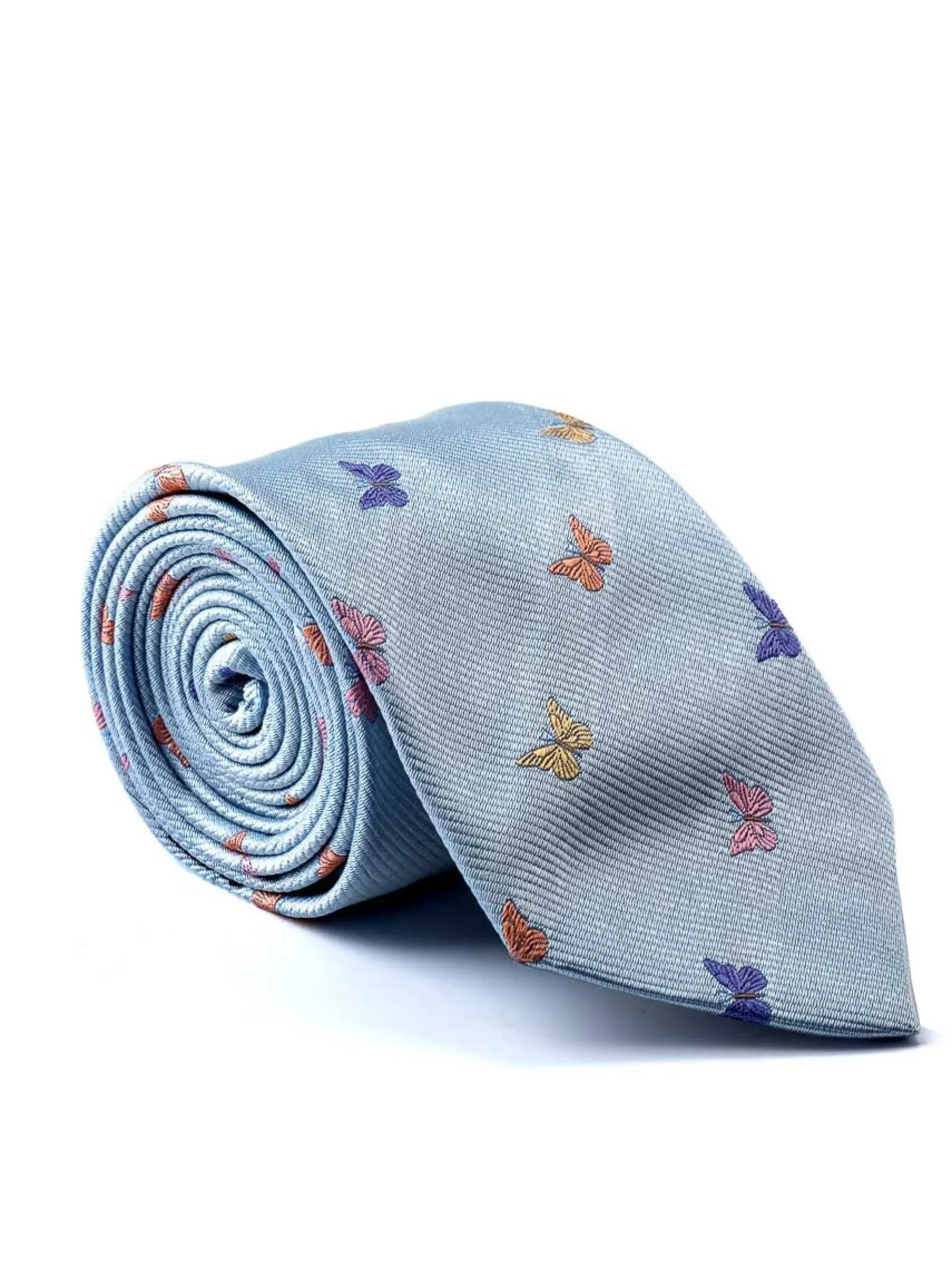 Favourbrook Pale Blue Butterfly Silk Tie- Ties