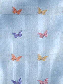 Favourbrook Pale Blue Butterfly Silk Single Breasted 6 Button Waistcoat- Waistcoats | Single Breasted Waistcoats