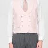 Favourbrook Pale Pink Wolferton Double Breasted 8 Button Shawl Lapel Waistcoat- Wedding Attire | Waistcoats