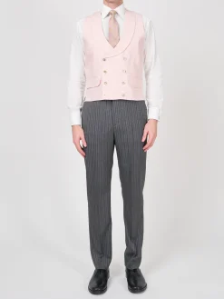Favourbrook Pale Pink Wolferton Double Breasted 8 Button Shawl Lapel Waistcoat- Wedding Attire | Waistcoats