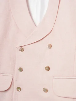 Favourbrook Pale Pink Wolferton Double Breasted 8 Button Shawl Lapel Waistcoat- Wedding Attire | Waistcoats