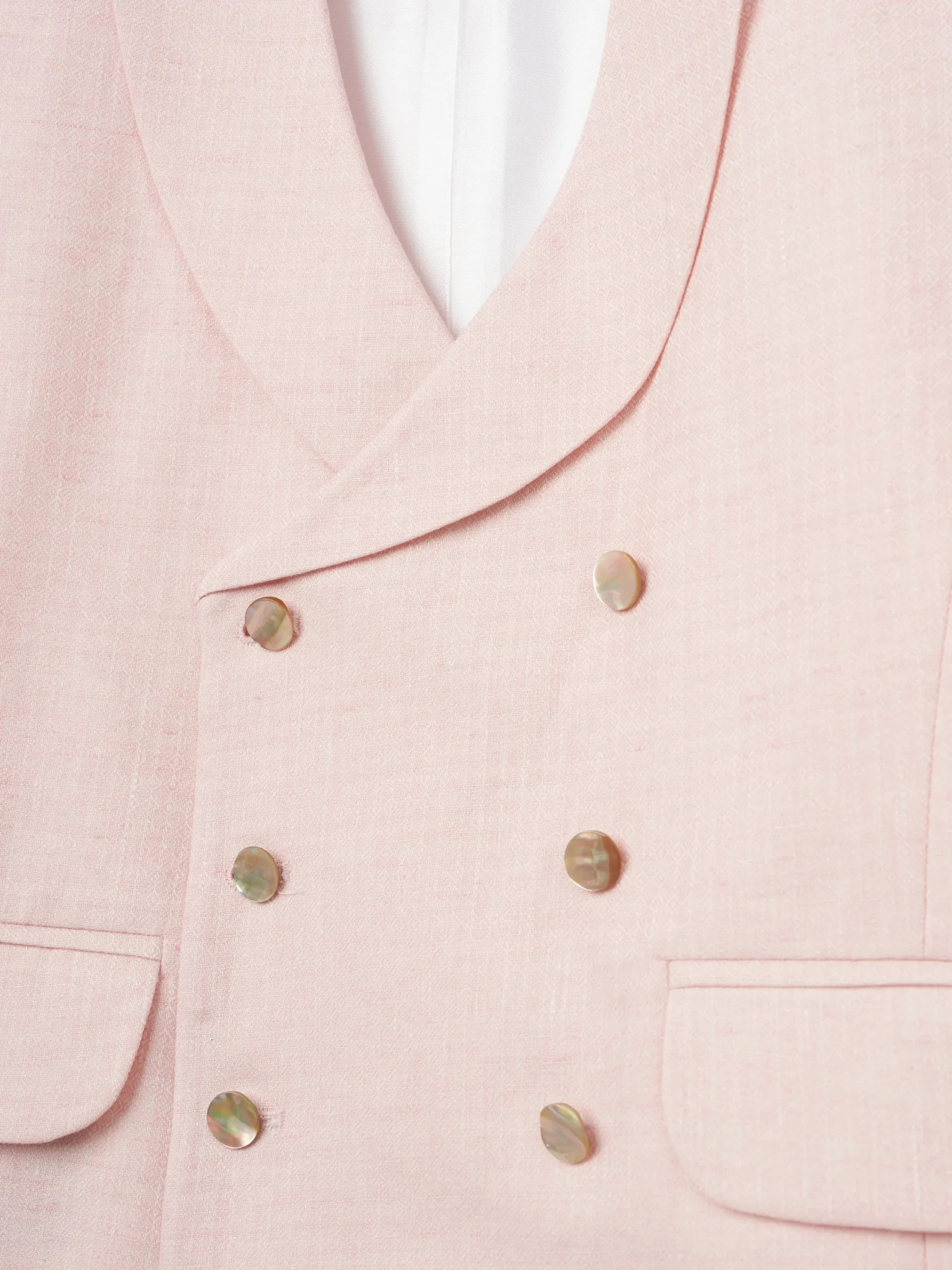 Favourbrook Pale Pink Wolferton Double Breasted 8 Button Shawl Lapel Waistcoat- Wedding Attire | Waistcoats