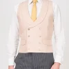 Favourbrook Pastel Pink Randwick Double Breasted 8 Button Shawl Lapel Piped Waistcoat- Waistcoats | Royal Ascot Waistcoats