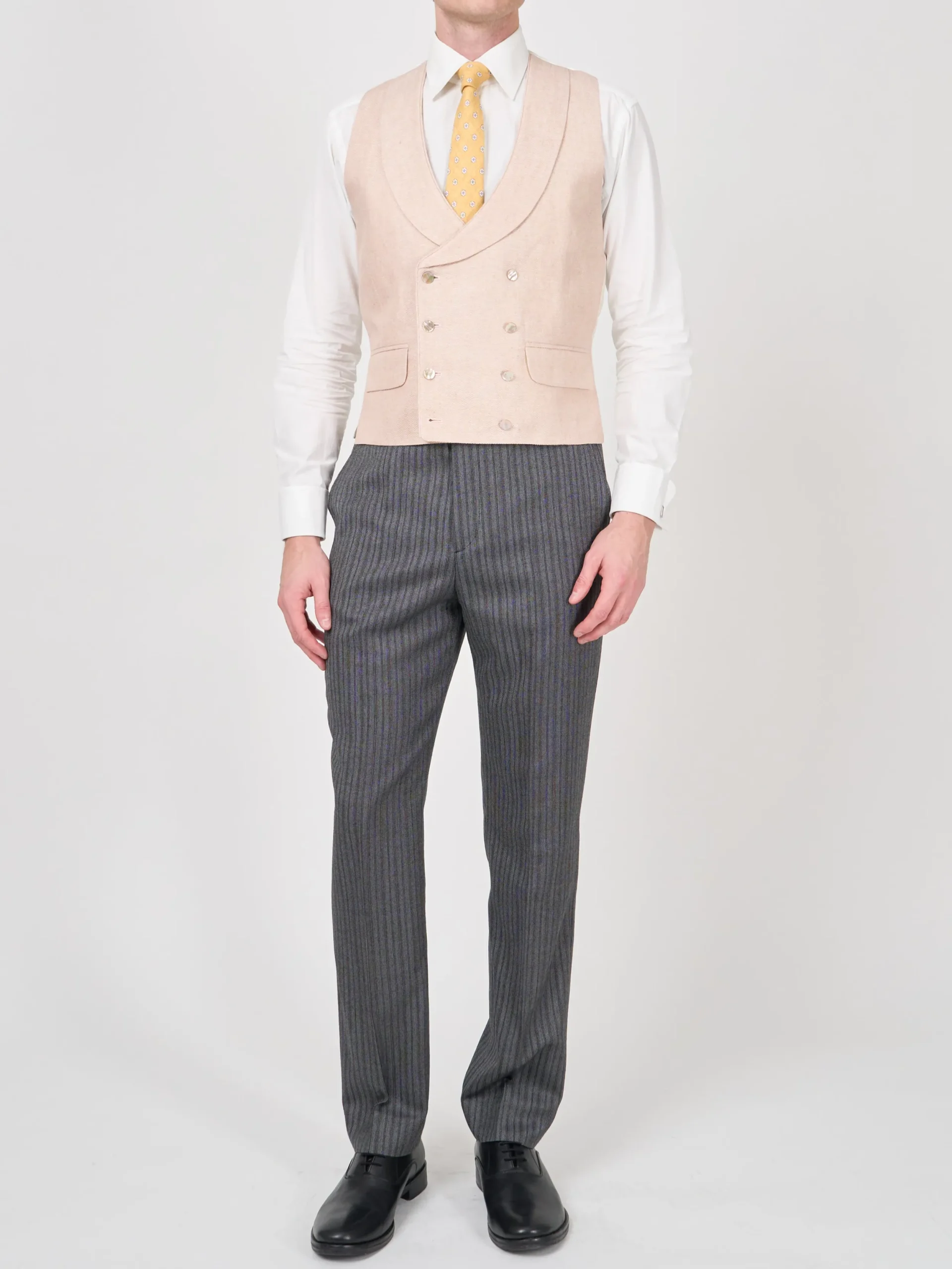 Favourbrook Pastel Pink Randwick Double Breasted 8 Button Shawl Lapel Piped Waistcoat- Waistcoats | Royal Ascot Waistcoats