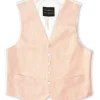 Favourbrook Pastel Pink Randwick Single Breasted 6 Button Piped Waistcoat- Waistcoats | Single Breasted Waistcoats