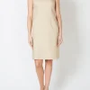 Favourbrook Philippa Dress Gold Plain Crease Resist Linen-Women Raceday | Dresses