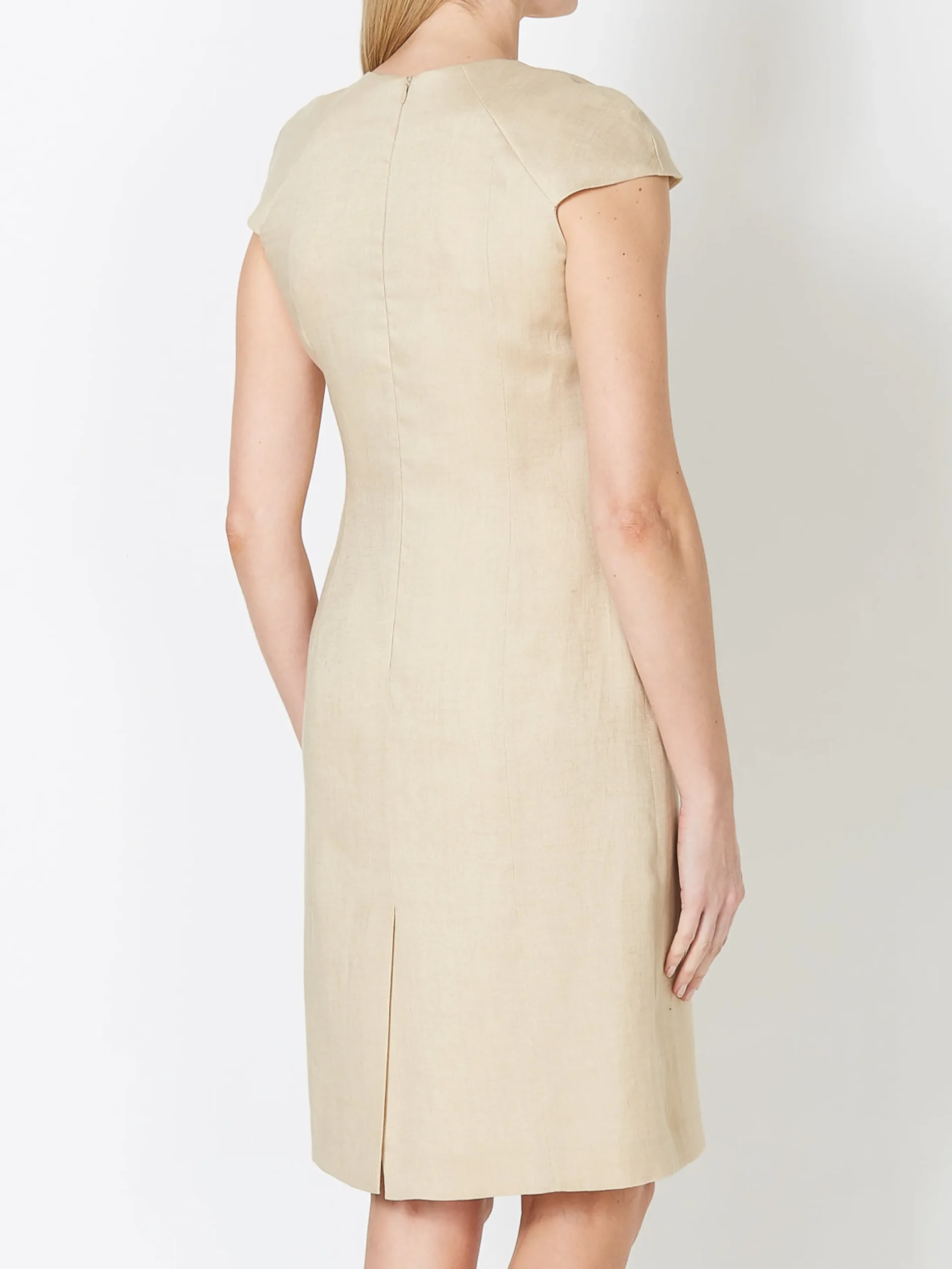 Favourbrook Philippa Dress Gold Plain Crease Resist Linen-Women Raceday | Dresses